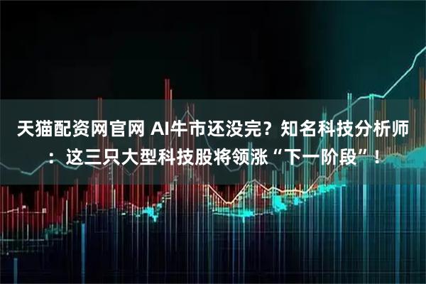 天猫配资网官网 AI牛市还没完？知名科技分析师：这三只大型科技股将领涨“下一阶段”！